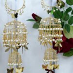 Pearl butterfly dome micro gold plated bridal kaleera