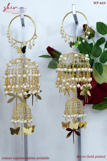 Pearl butterfly dome micro gold plated bridal kaleera