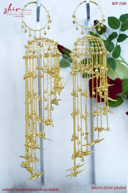 Bird Charm Cage Kaleera – Micro Gold Plated Bridal Kaleera