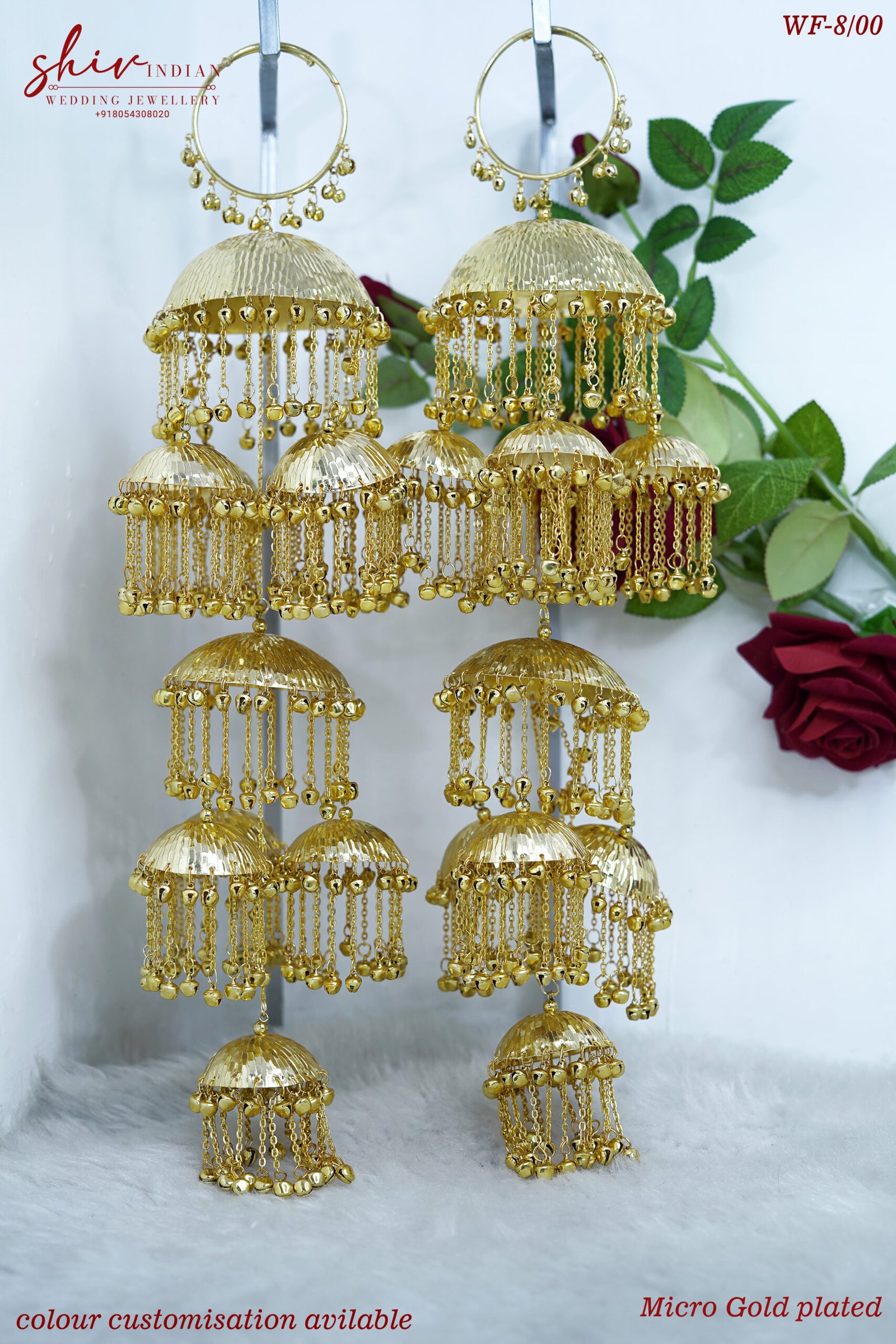 09 Multi Dome Jhumka Kaleera – Micro Gold Plated Bridal Kaleera