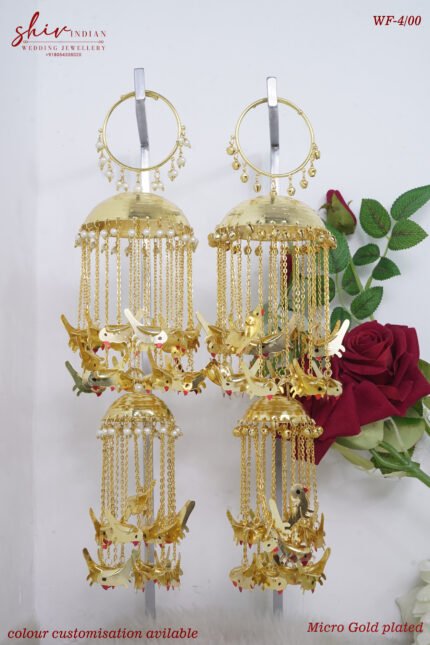 Aiza Bird Charm Kaleera micro gold plated bridal kaleera