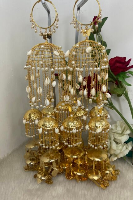Noor-e-Moti Shell Kaleera with pearls and micro gold plated detailing